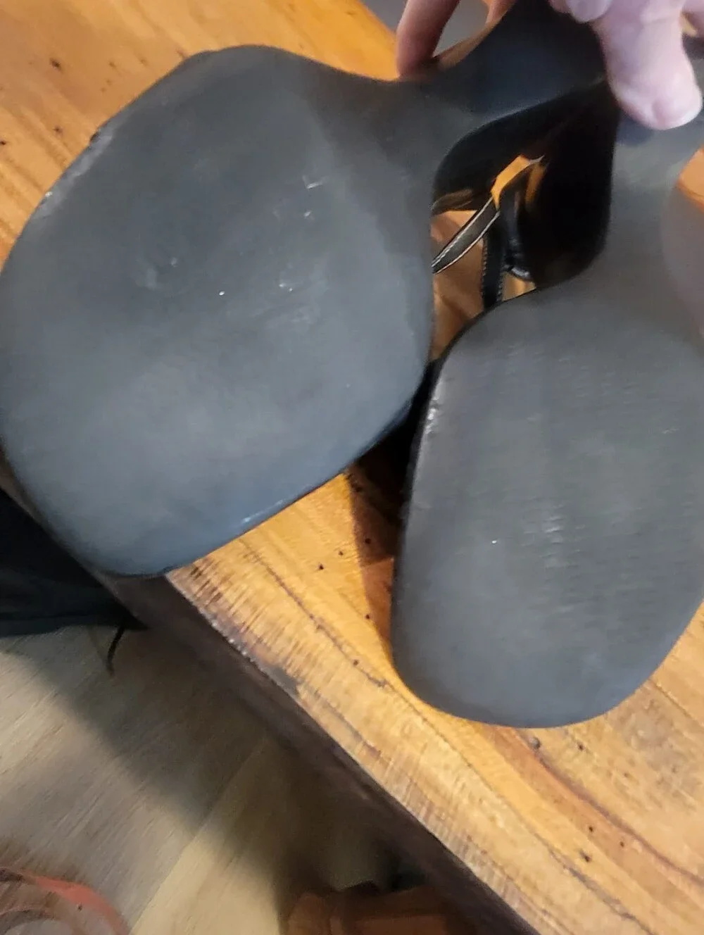Vintage Micheal Shannon Size 7.5 Black Leather Sling Back 2.5